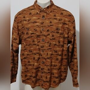 Duluth Trading Untucked Bear Outdoor Button Down Long Sleeve Flannel Shirt XL